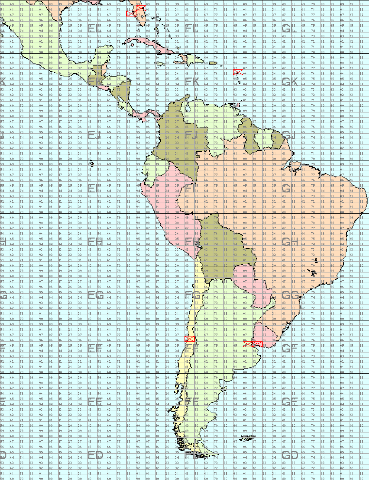 Jižní Amerika 1296MHz